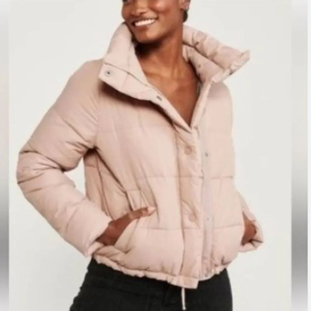 Abercrombie & Fitch Women's Pink Puffer Jacket in Size XL